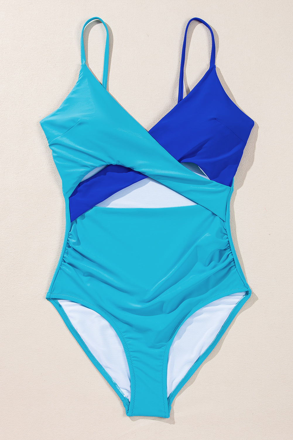 Crossover Colorblock Cutout One Piece Swimsuit