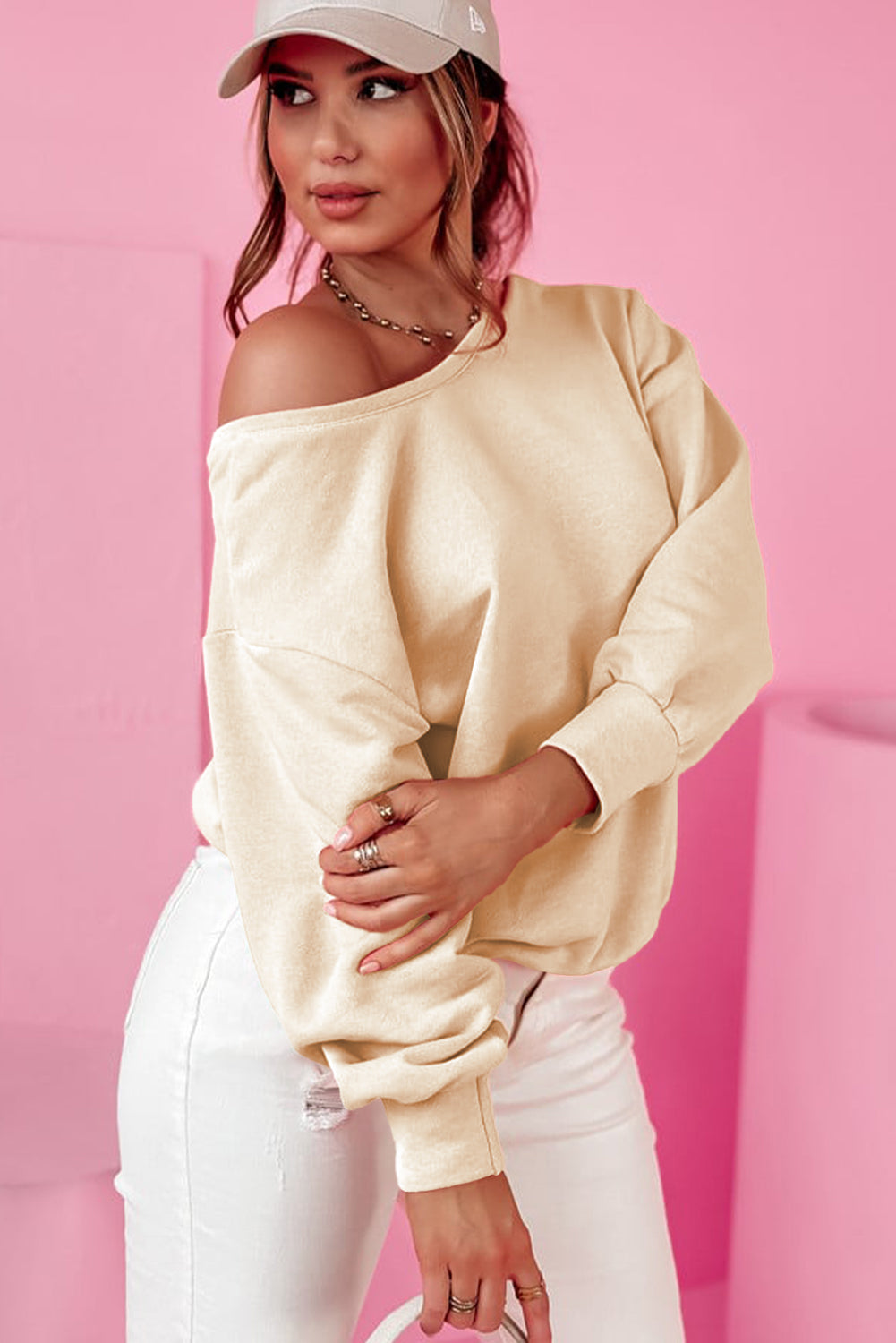 Apricot Bow Back Round Neck Top