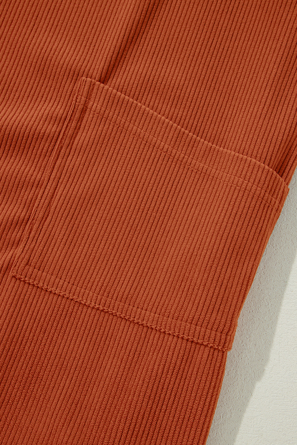 Plain Corduroy Pockets Overall Dress