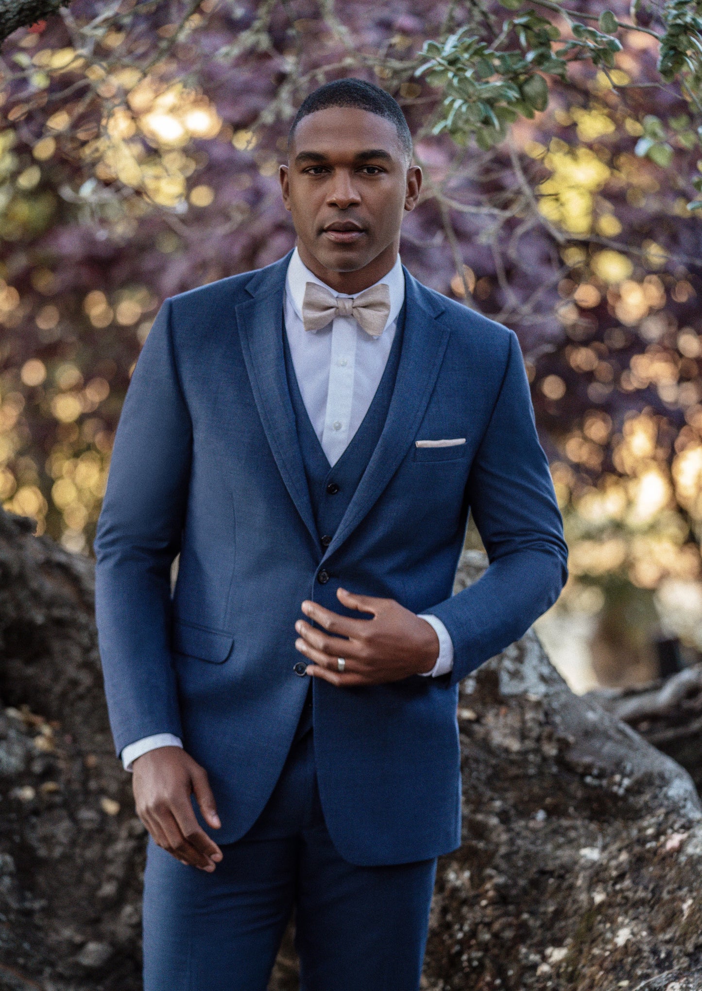 Ridge Denim Blue Suit by Allure Men