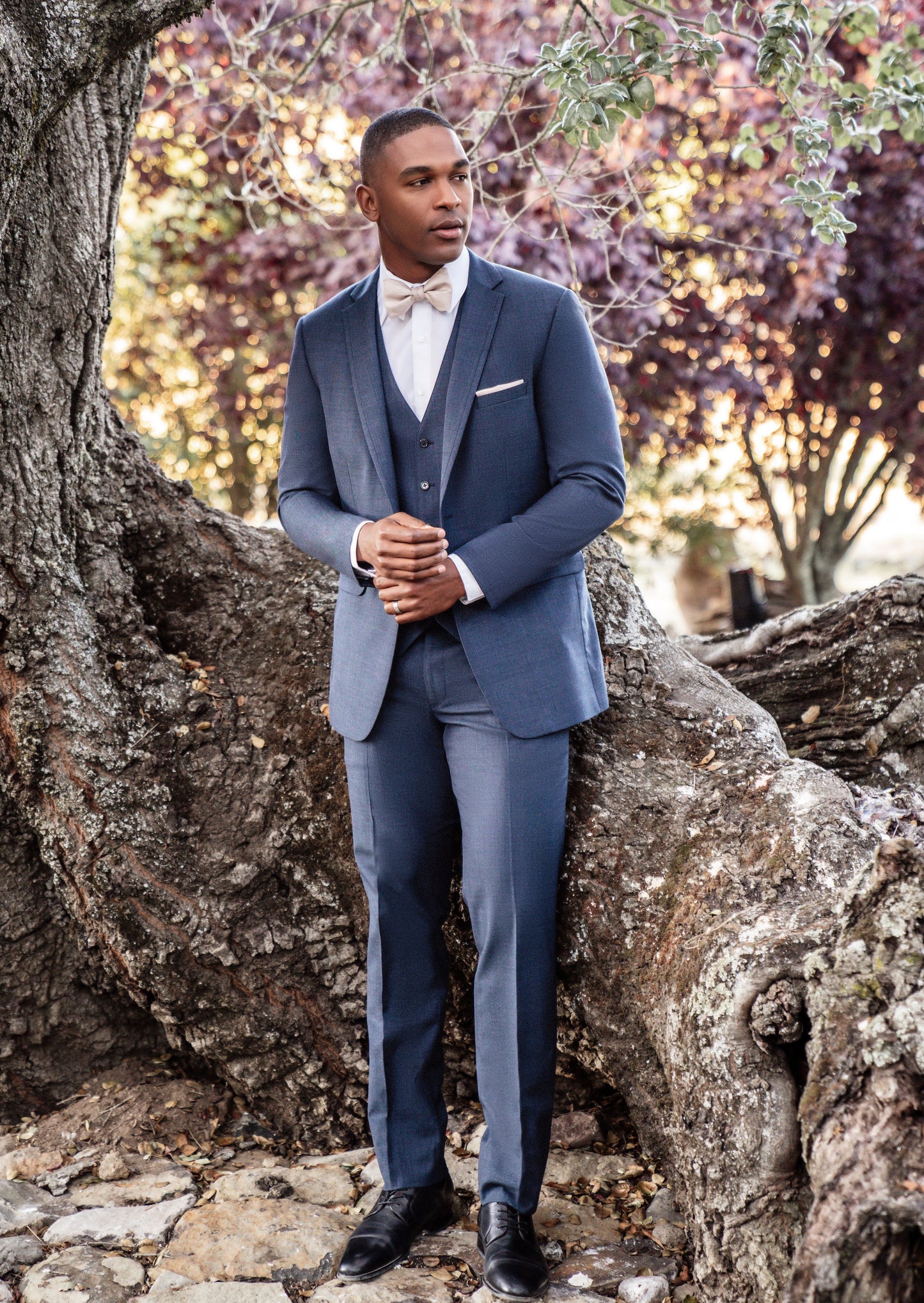 Ridge Denim Blue Suit by Allure Men