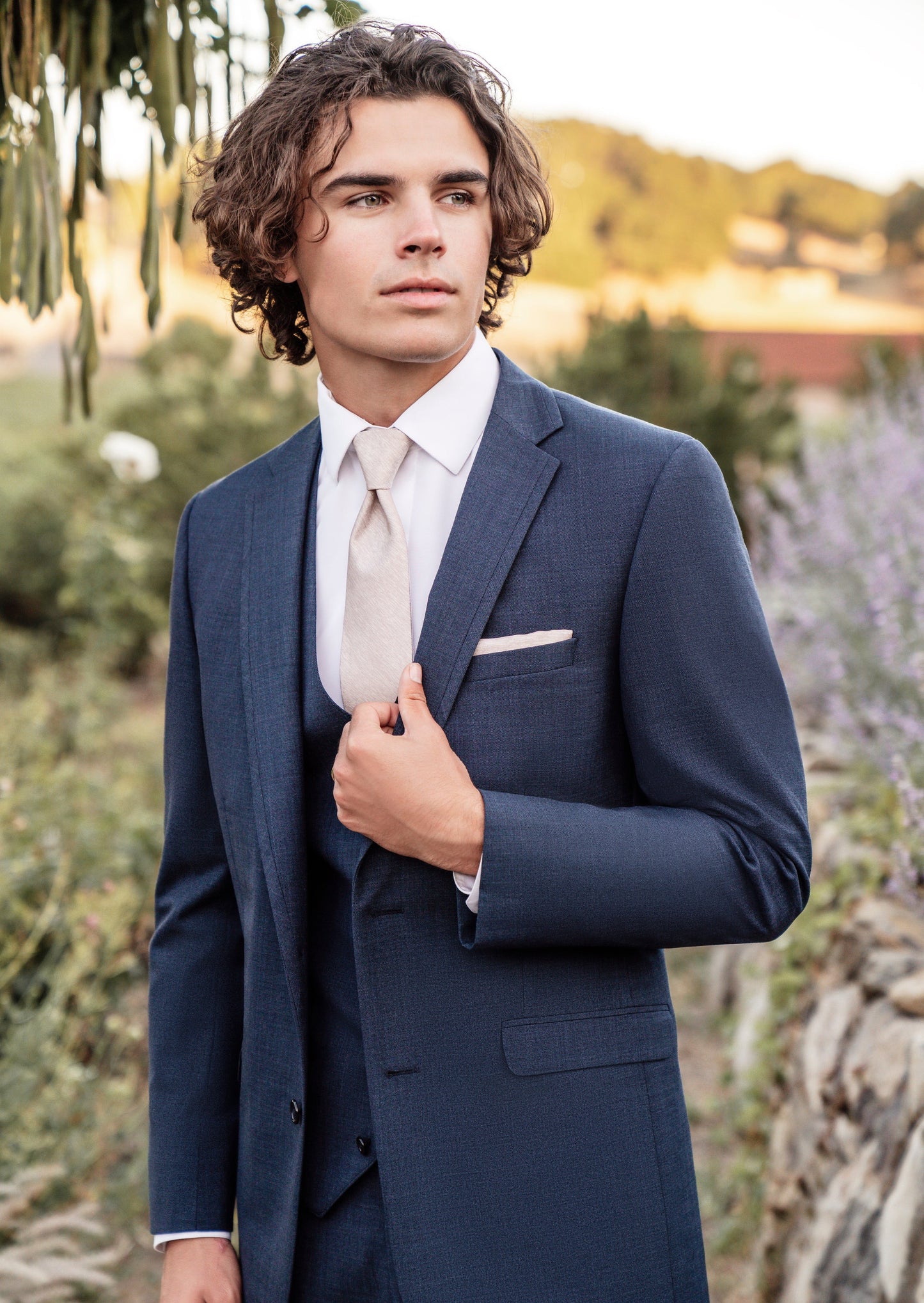 Ridge Denim Blue Suit by Allure Men