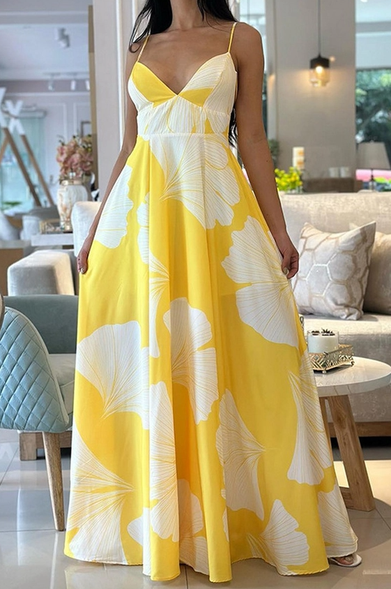 Yellow Floral Print Maxi Dress Formal Affair Boutique Yellow Floral Print Maxi Dress Formal Affair Boutique