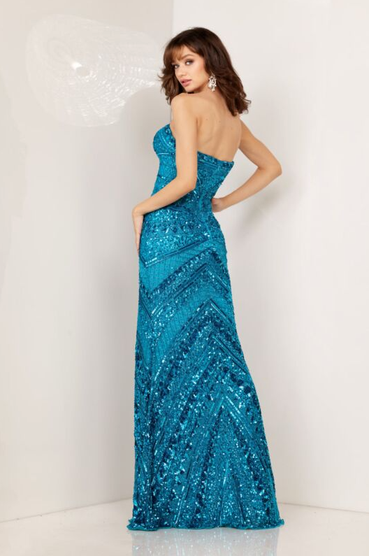 Beaded Sequin Sweetheart Neckline Gown by Aleta Couture