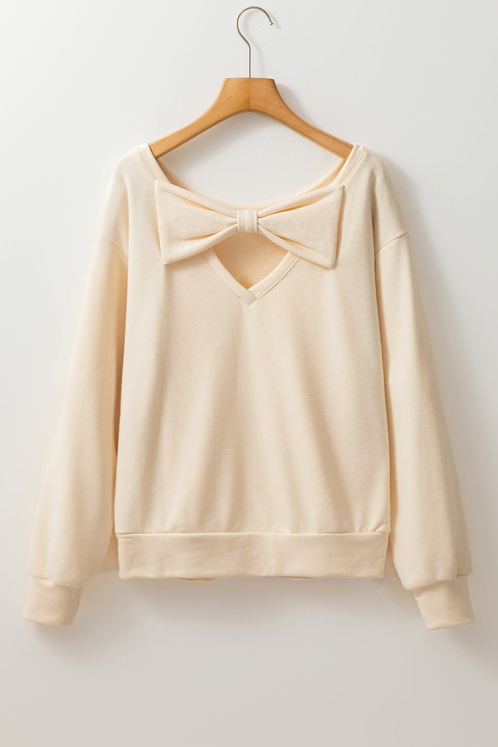 Apricot Bow Back Round Neck Top