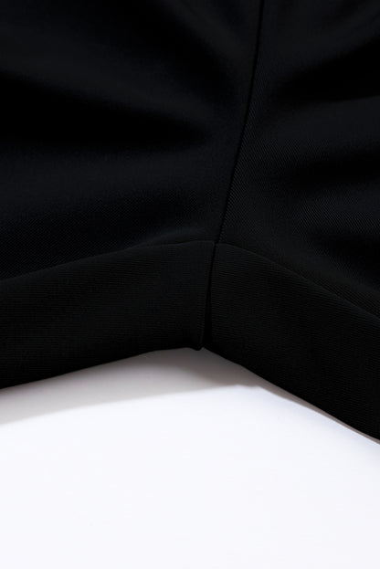 Black Pocket Smocked High Waist Joggers