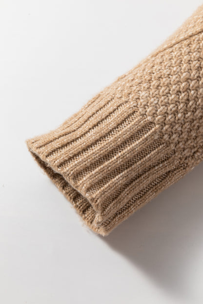 Cable Knit Drop Shoulder Loose Fit Sweater Dress