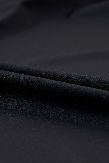 Black Pocket Smocked High Waist Joggers