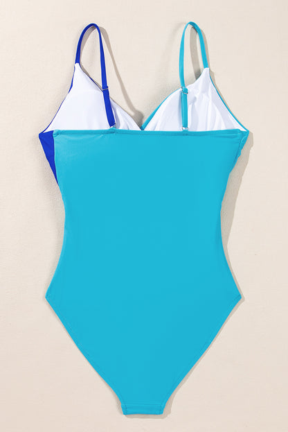 Crossover Colorblock Cutout One Piece Swimsuit