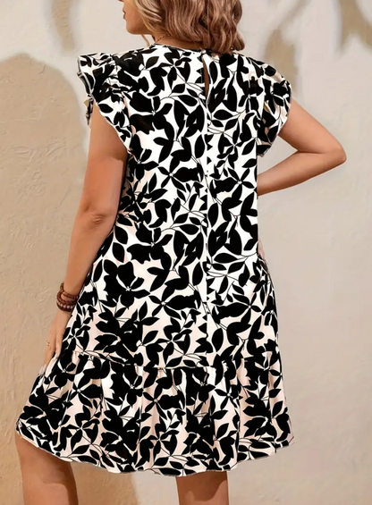 Plus Size Black and White Floral Dress 3XL Plus Size Black and White Floral Dress 3XL