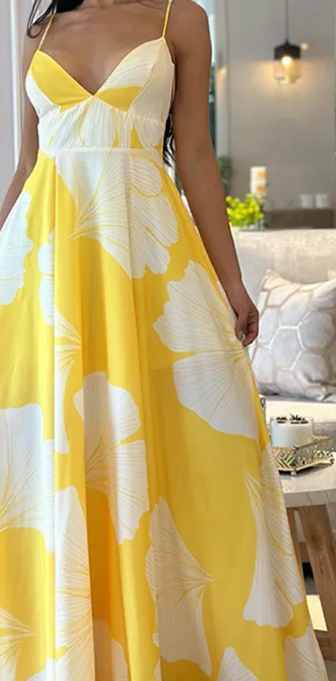 Easter Dresses Graphic Print Sleeveless Deep V Neck Slim Fit Casual Vacation Bodycon Maxi Dresses(Yellow/XL) Easter Dresses Graphic Print Sleeveless Deep V Neck Slim Fit Casual Vacation Bodycon Maxi Dresses(Yellow/XL)