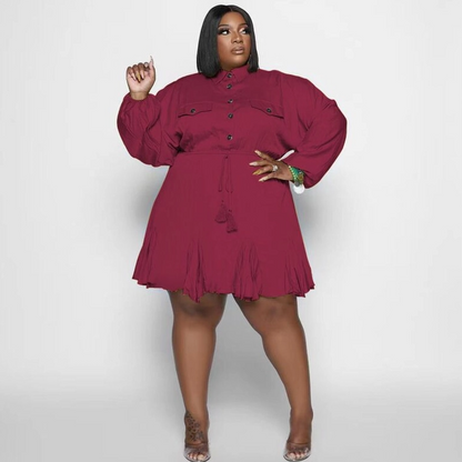 Plus Size Swing Flared Mini Dress