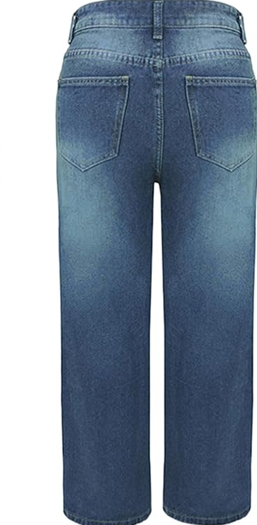 Simple Boyfriend High-Waisted Denim Straight-Leg Jeans