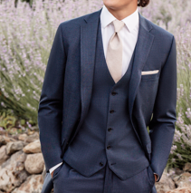 Ridge Denim Blue Suit by Allure Men